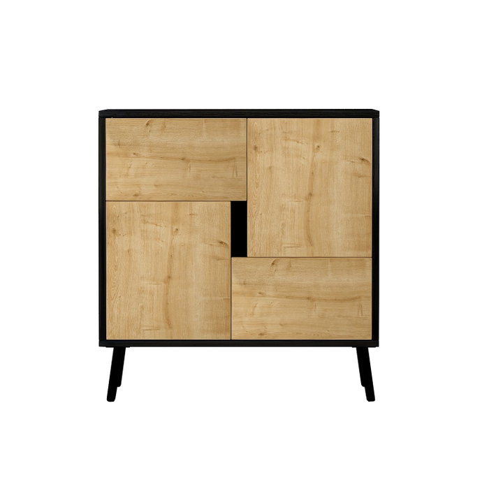 Hanah Home Armario Multiusos Darien - Madera Negra, Roble Zafiro